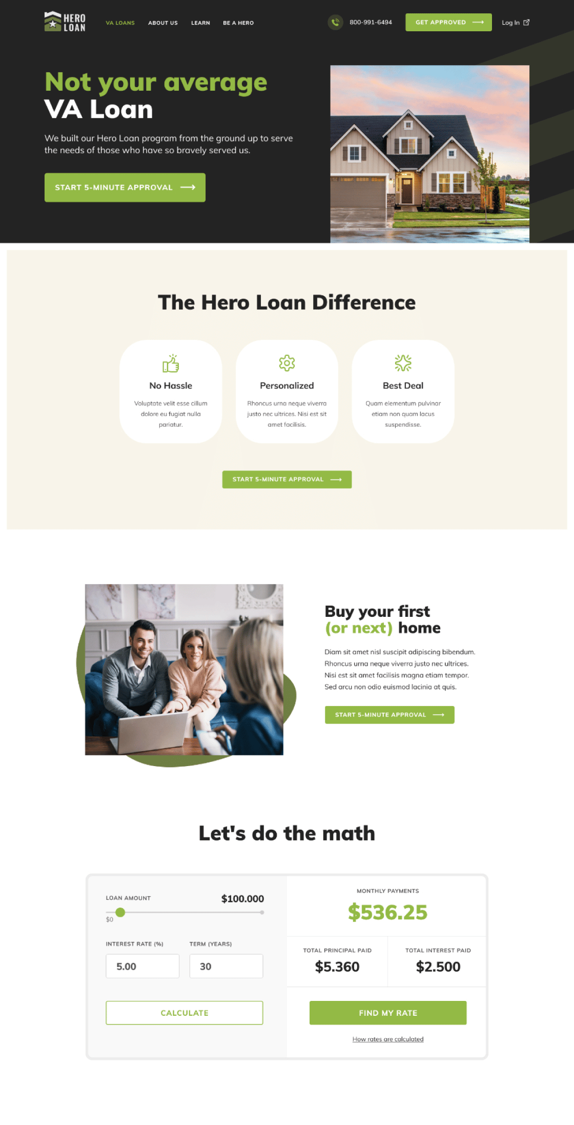 Hero Loan - VA Loan Landing Page