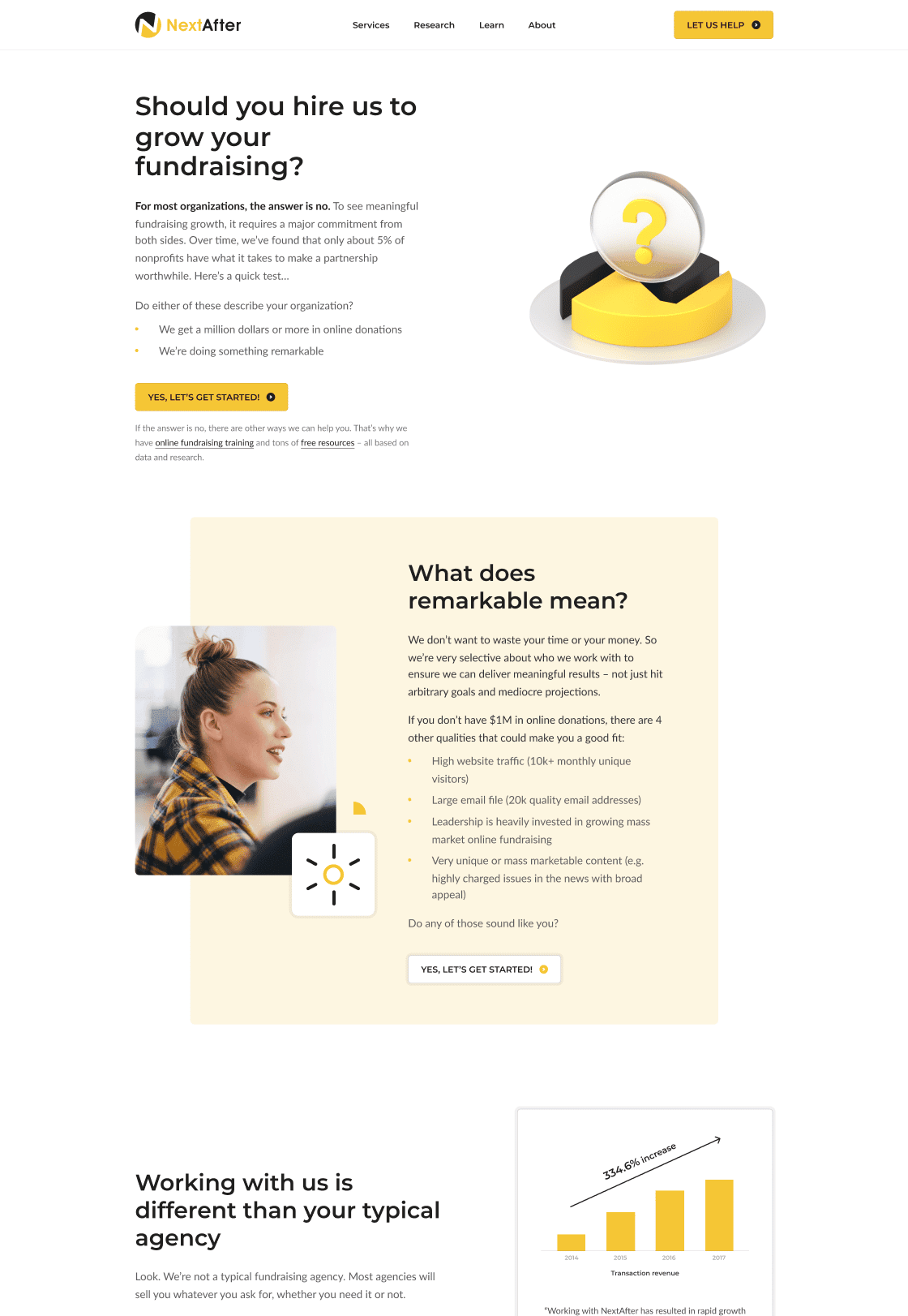 NextAfter Landing Page View